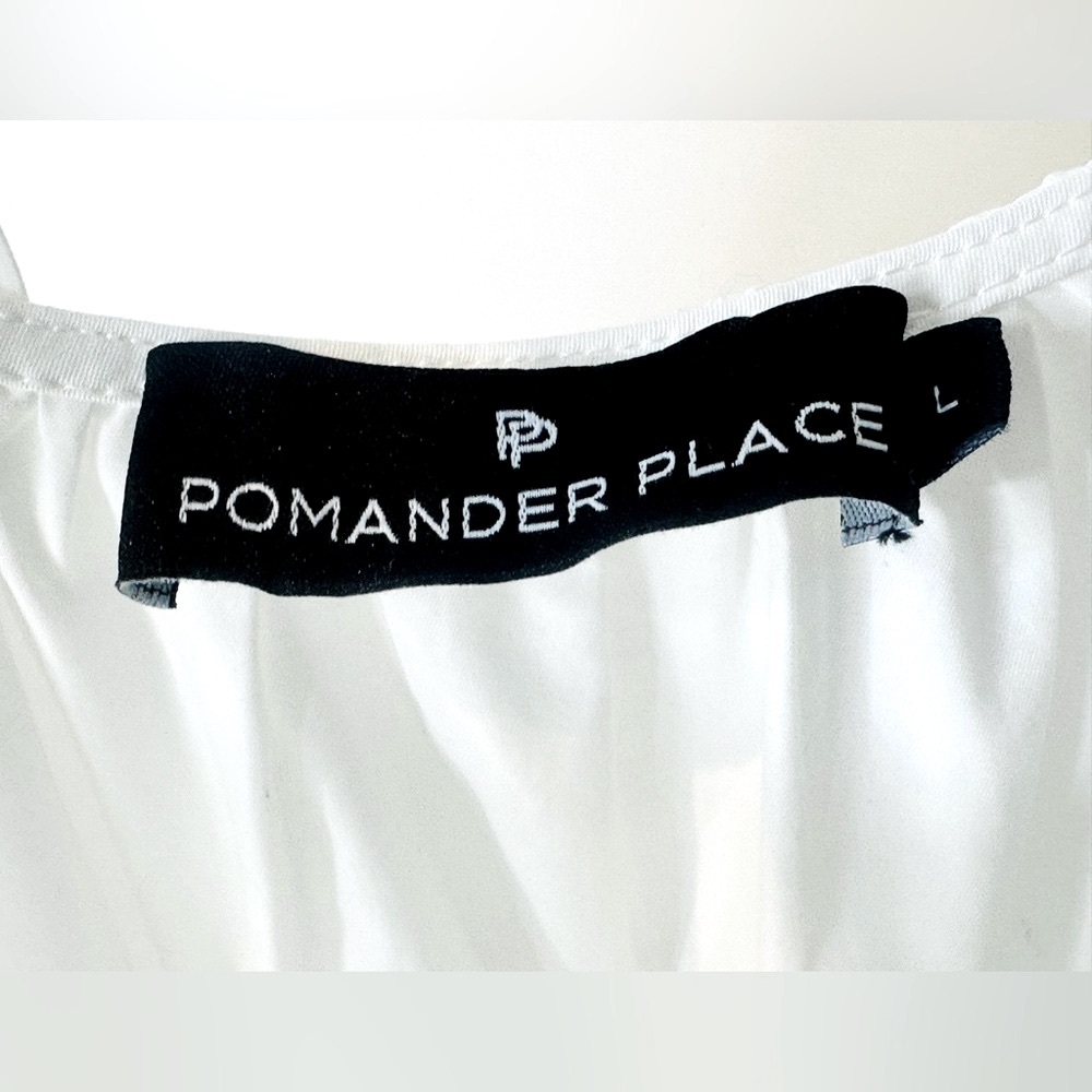 Tuckernuck Pomander Place Tinsley Organza Puff Sleeve White Top Shirt Blouse L - Picture 9 of 12